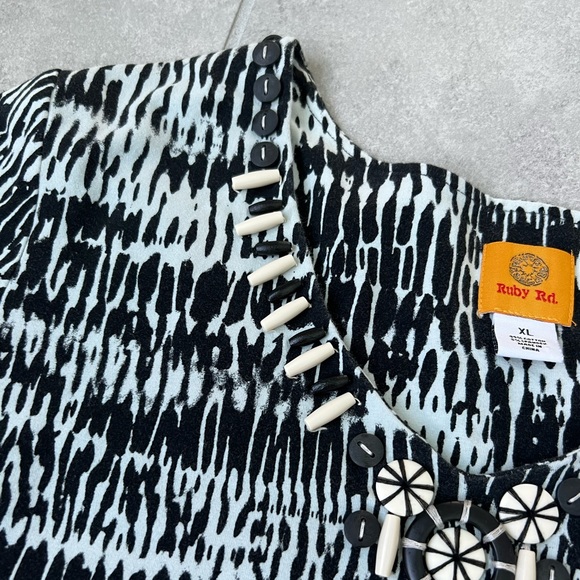 Ruby Rd. Women XL 3/4 Sleeve Black and White - Picture 9 of 10